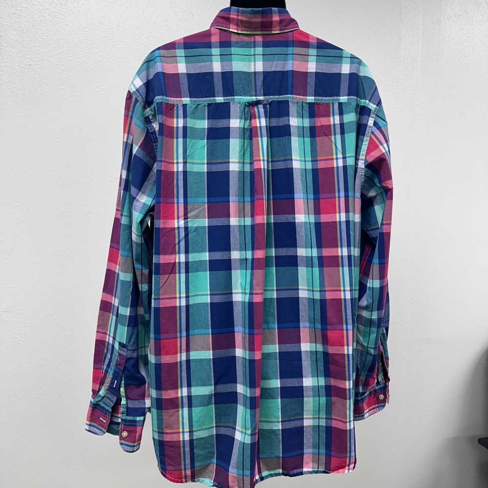 Chaps Plaid‎ Button Down Shirt Long Sleeve Easy Care Comfort Fit 2XL - Picture 10 of 13